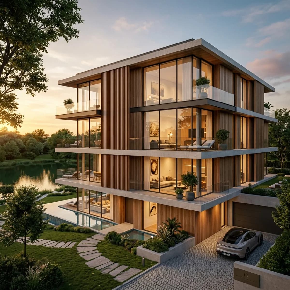 Fotorealistisches 3D-Rendering eines Neubauprojekts für Projektentwickler und Bauträger