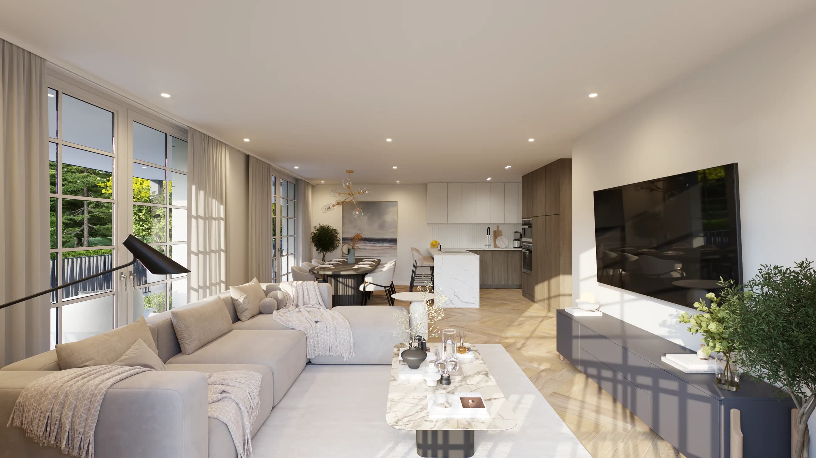 Virtuelle Renovierung Mannheim – visualisierter Innenraum mit Möblierung