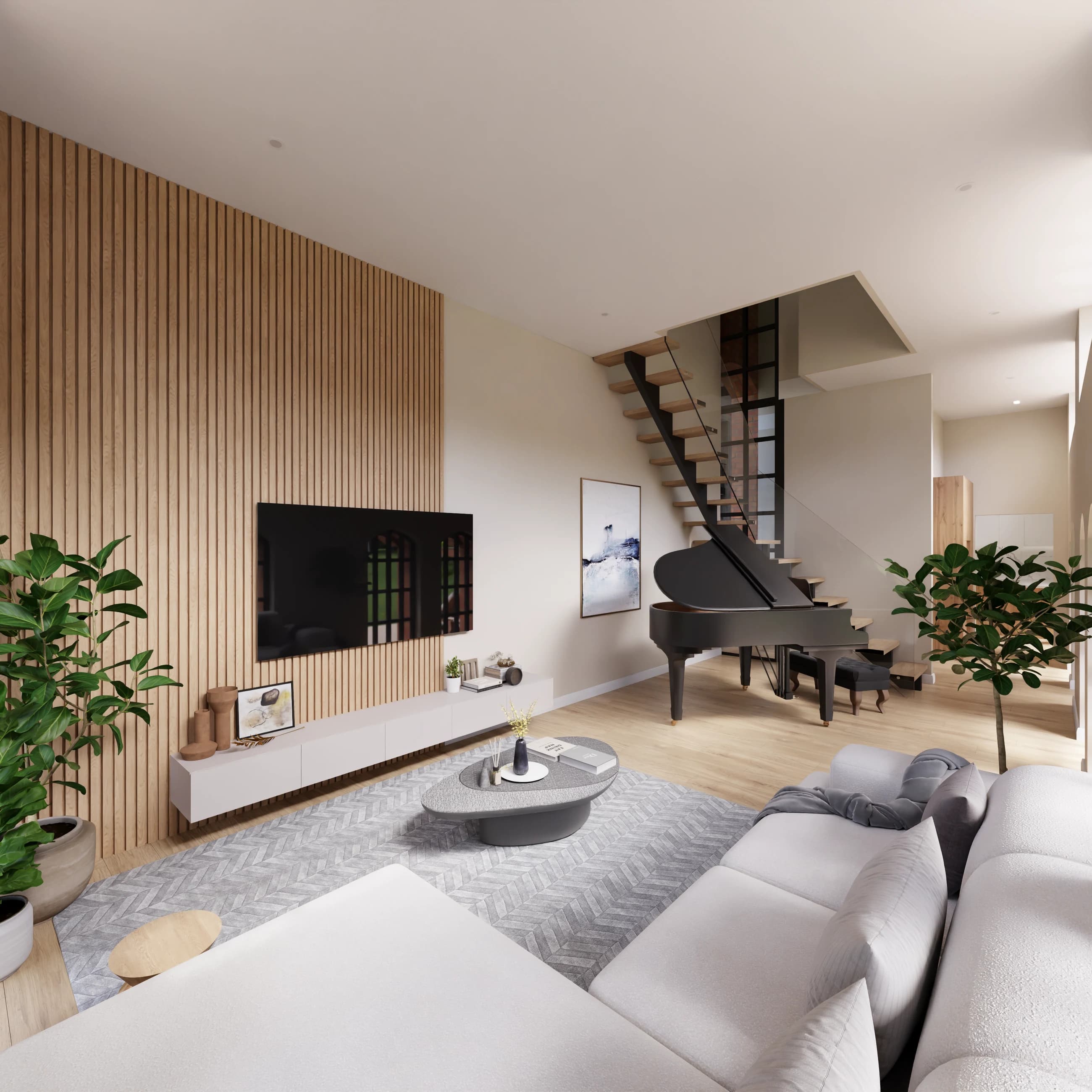 Referenzprojekt Bielefeld – visualisierter Wohnraum
