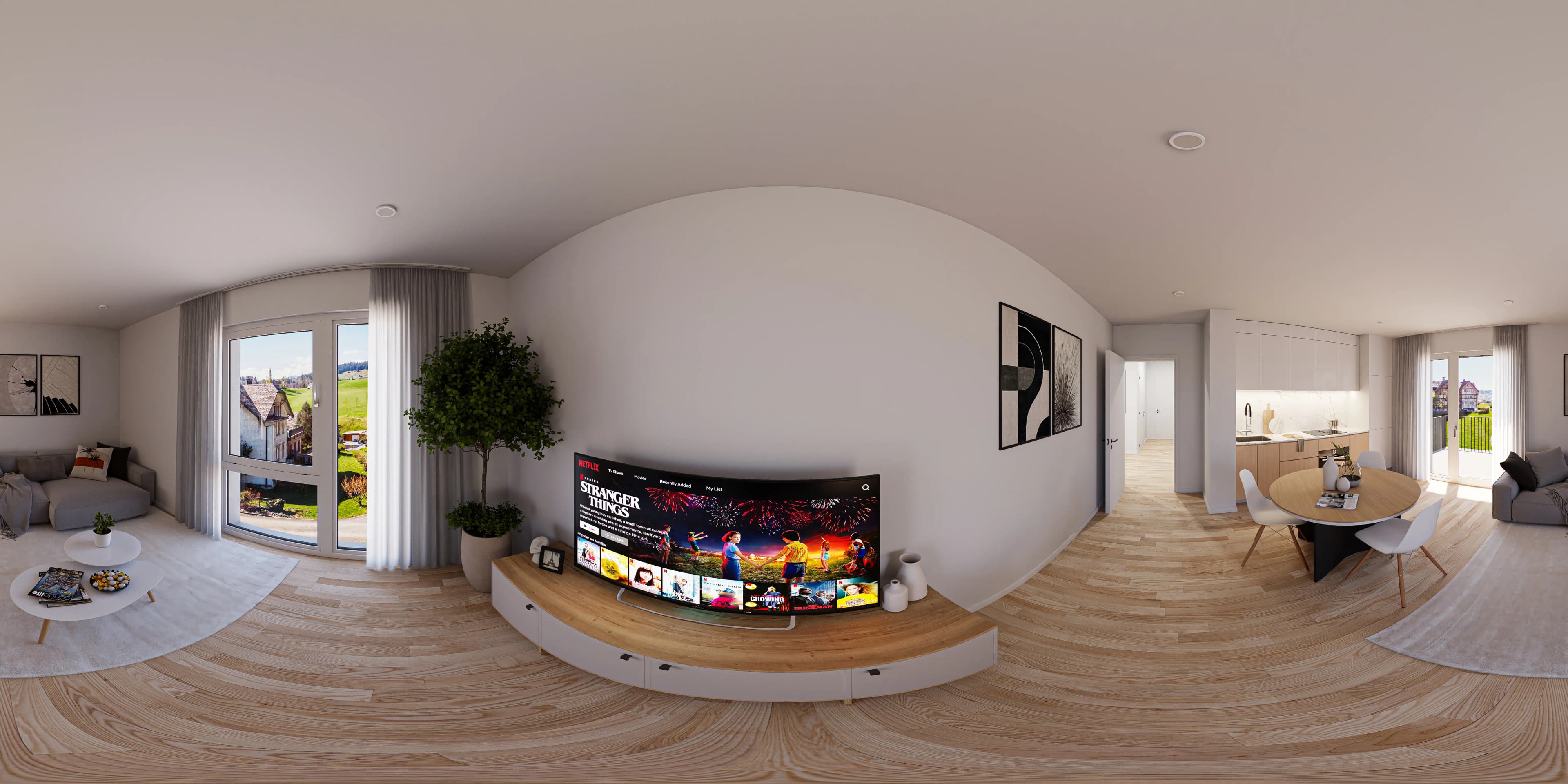 Referenzprojekt Augsburg – visualisierter Wohnraum