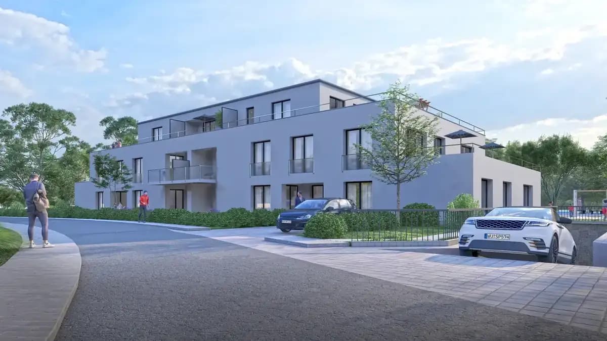 Virtual Renovation Hamburg – Fassadenansicht einer visualisierten Wohnanlage