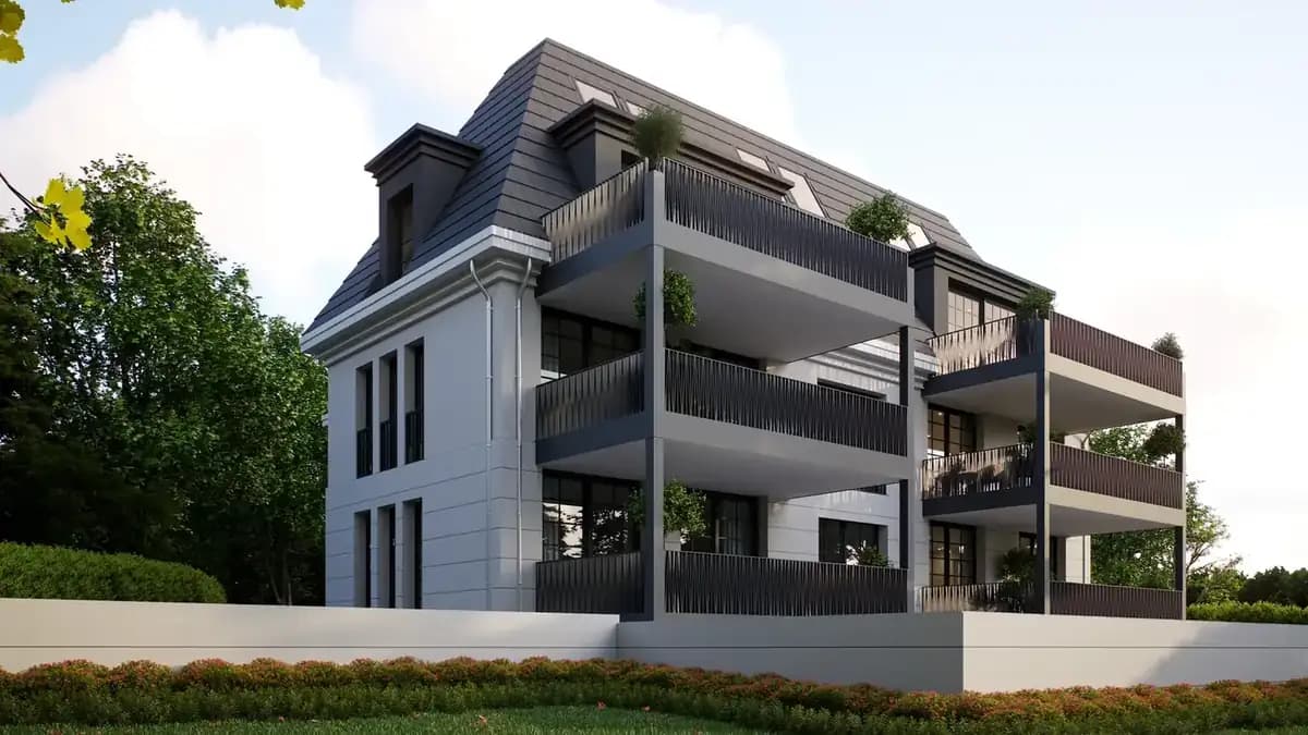 Referenzprojekt Mannheim – Immobilien Rendering aus der Vogelperspektive