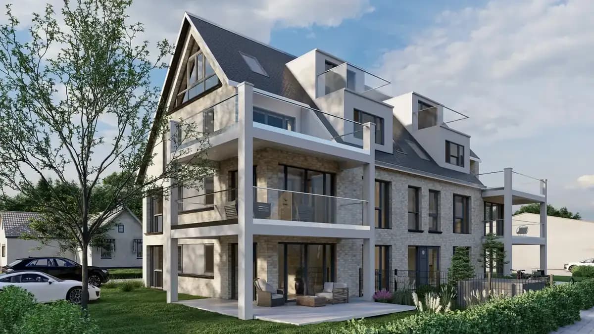 Virtual Renovation Bremen – Fassadenansicht einer visualisierten Wohnanlage