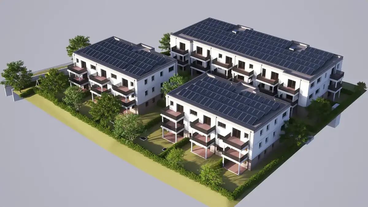 Referenzprojekt Kiel – Immobilien Rendering aus der Vogelperspektive