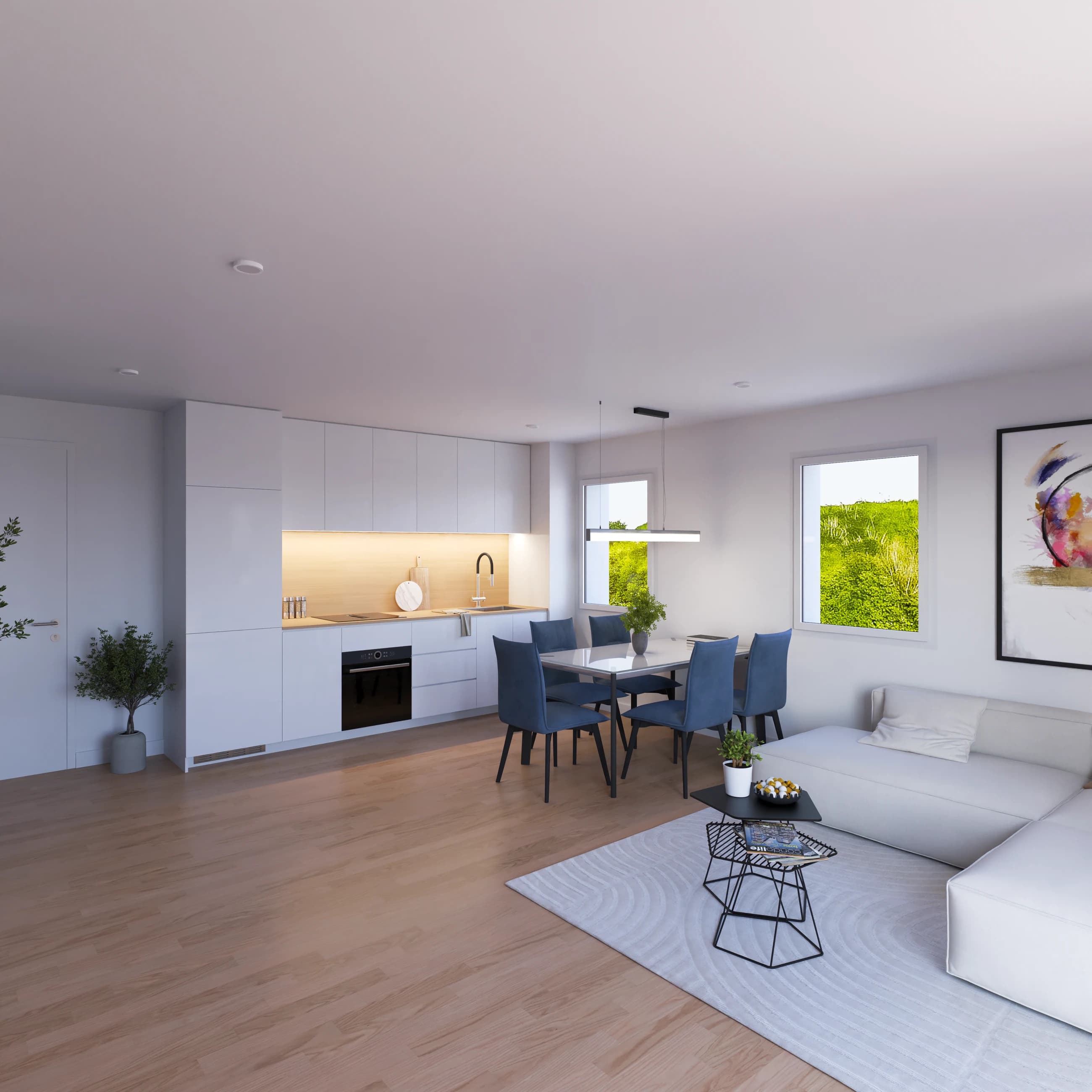Referenzprojekt Nürnberg – visualisierter Wohnraum