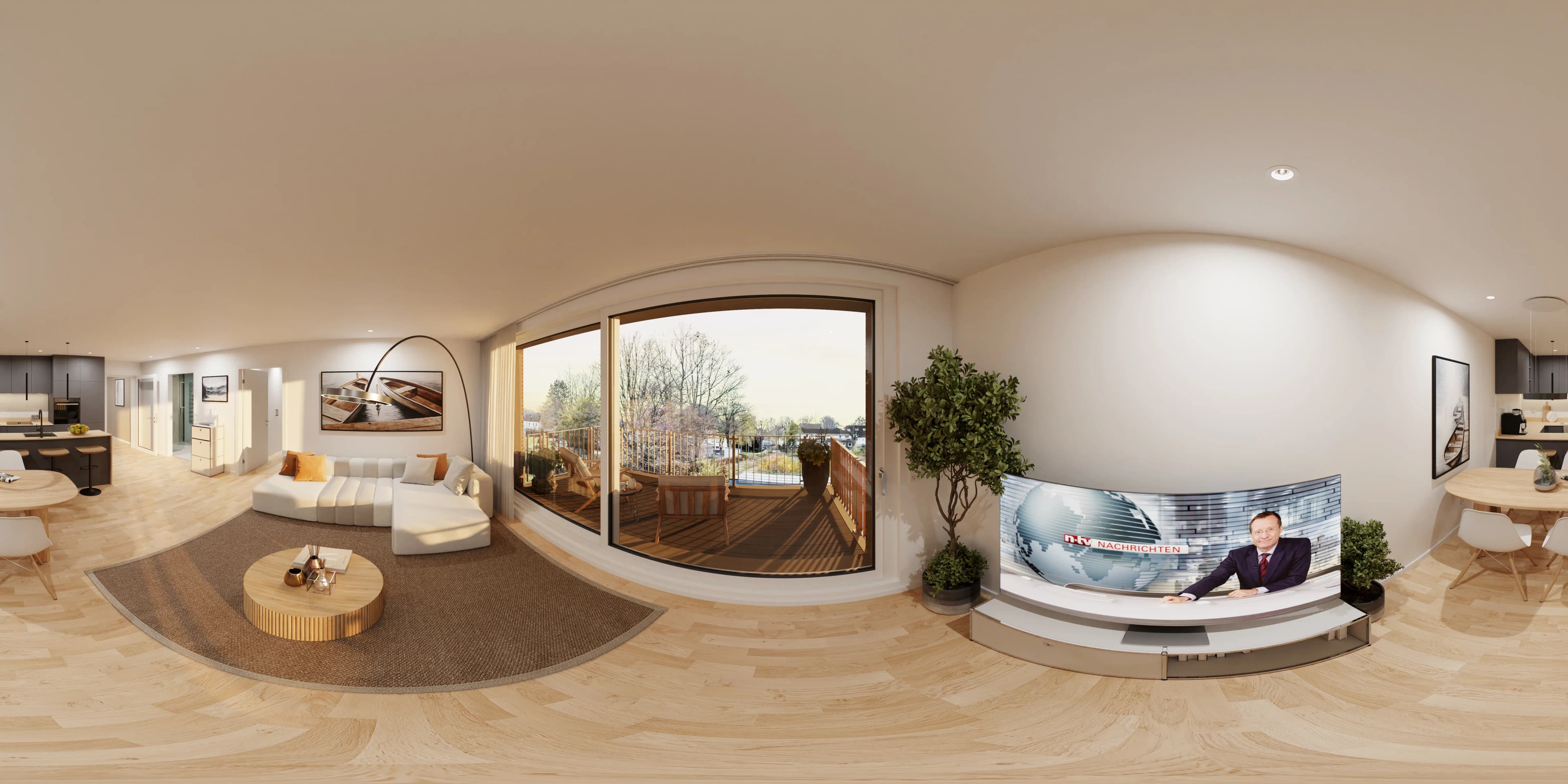 Virtuelle Rundgänge & Matterport 3D Hamburg – visualisierter Innenraum mit Möblierung