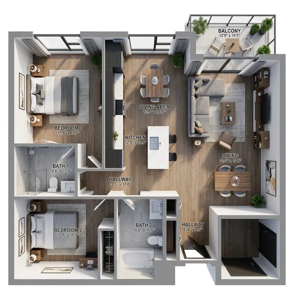 3D Architekturvisualisierung und fotorealistisches Immobilien Rendering