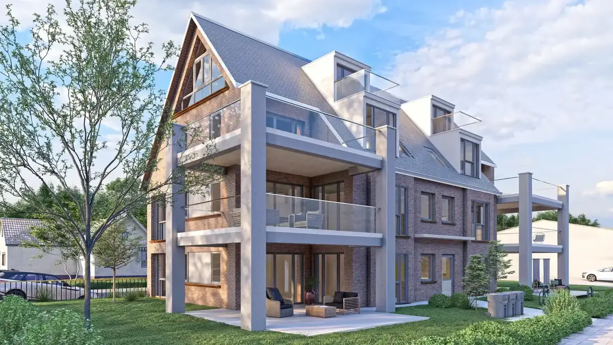 Immobilien Rendering Borghorst – Außenansicht einer visualisierten Wohnanlage