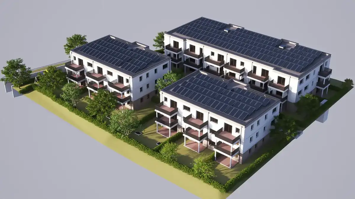 Referenzprojekt Celle – Immobilien Rendering aus der Vogelperspektive
